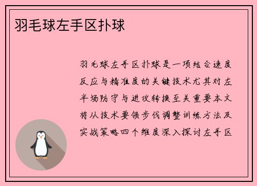 羽毛球左手区扑球